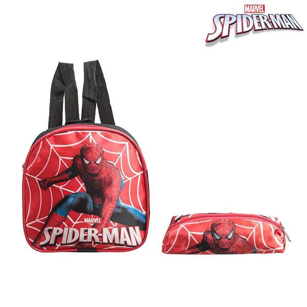 Imagem de Mochila Escolar Pequena Homem Aranha Costas Lancheira+Estojo