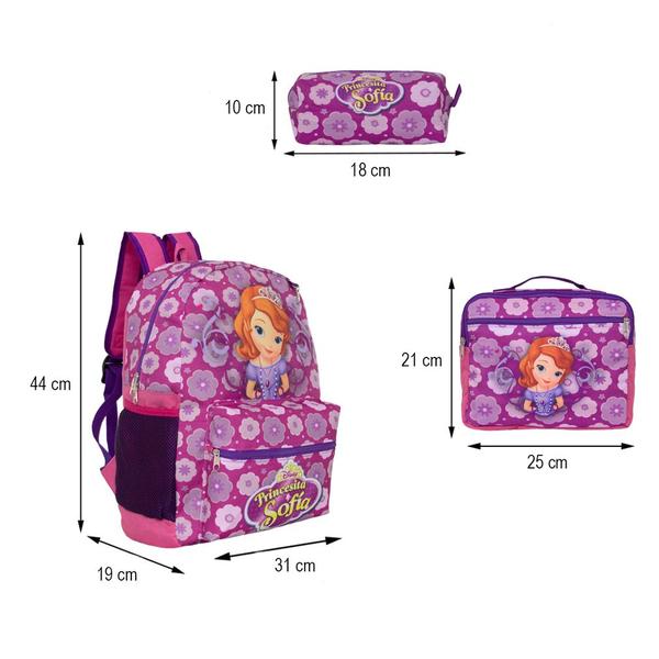 Imagem de Mochila Escolar Princesa Sofia Passeio + Lancheira Infantil