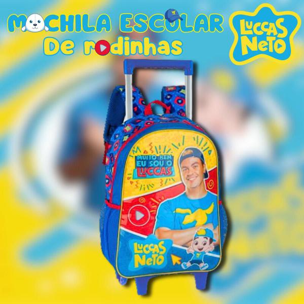 Imagem de Mochila Escolar  Reforçada De Rodinhas Infantil Youtuber Luccas Neto Bolsa Para Crianças Aventureiros Clio Style