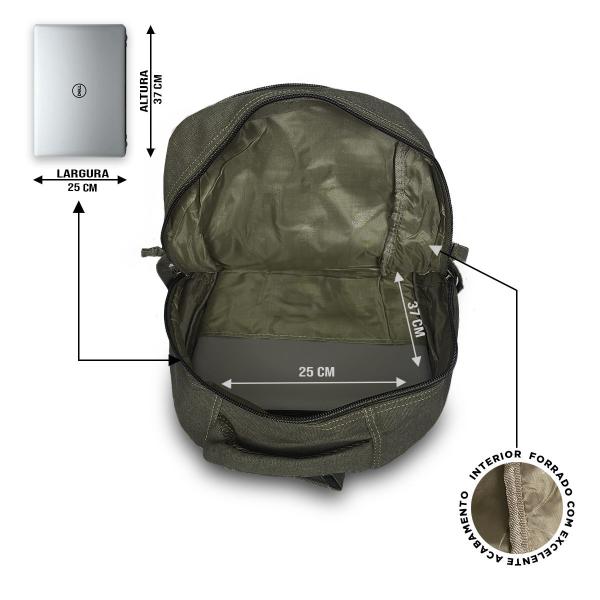 Imagem de Mochila Escolar Reforçada Lona Notebook Alta Durabilidade