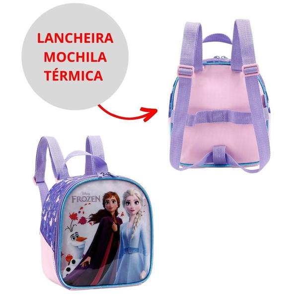 Imagem de Mochila Escolar Rodas Frozen Disney Rosa 30x40x15cm Xeryus