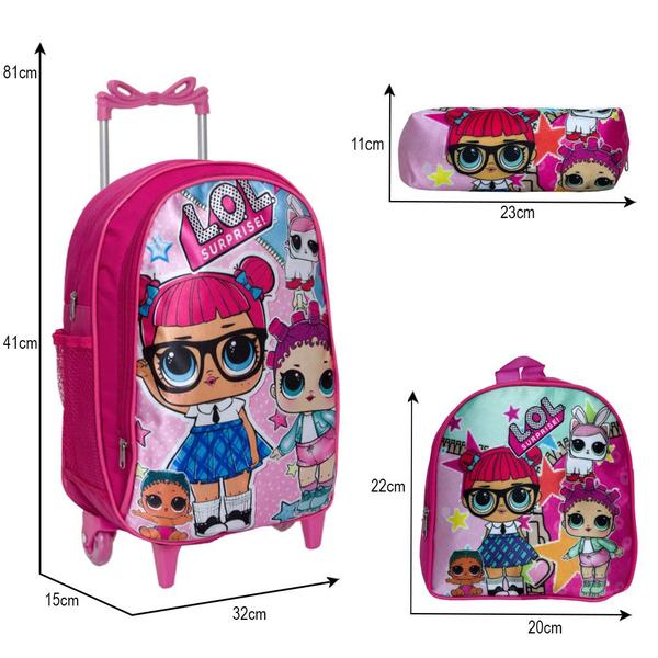 Imagem de Mochila Escolar Rodinha LOL Surprise com Lancheira Infantil