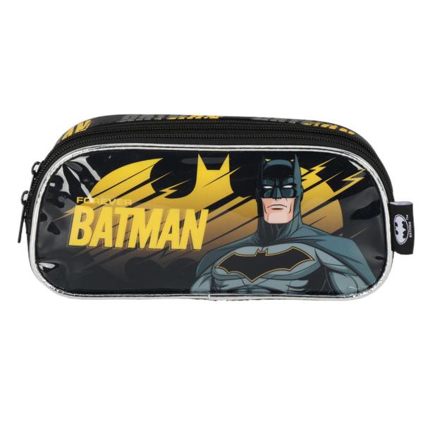 Imagem de Mochila Escolar Rodinhas Com Estojo Triplo Batman Infantil