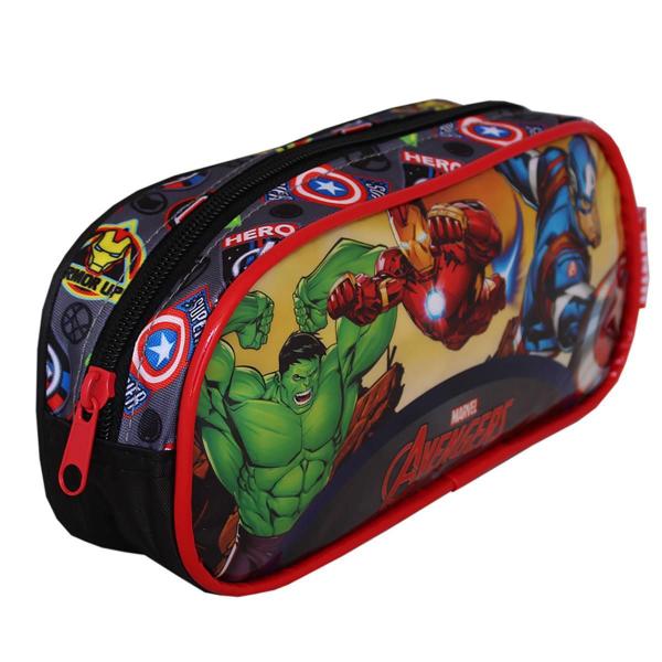 Imagem de Mochila Escolar Rodinhas + Estojo Simples Vingadores Marvel