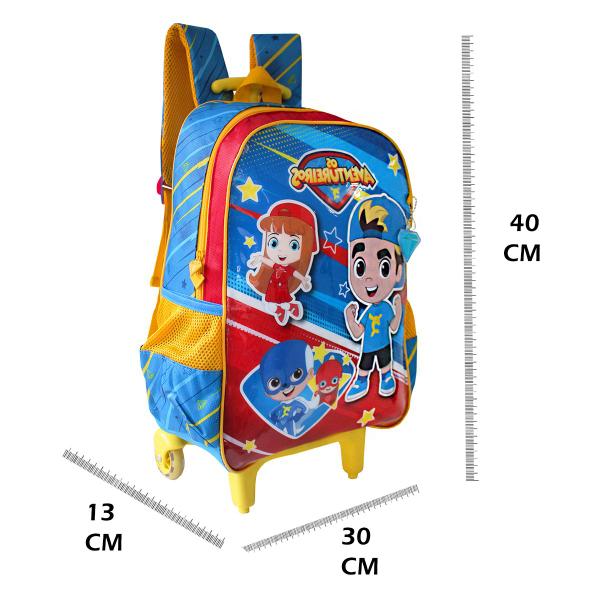 Imagem de Mochila Escolar Rodinhas Os Aventureiros Luccas Neto Infantil