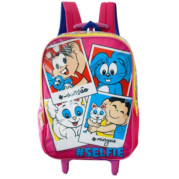 Imagem de  Mochila Escolar Rodinhas Turma Da Mônica Pets Selfie Magali