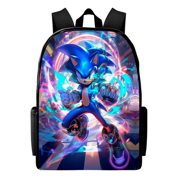 Imagem de Mochila Escolar Sonic Juvenil Bolsa Infantil Lançamento Top Personalizada