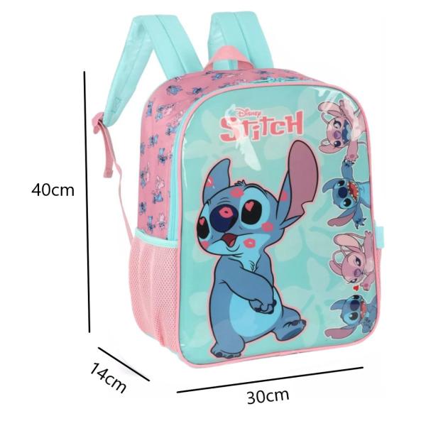 Imagem de Mochila Escolar Stitch Beijinho Costas Oficial Disney Menina