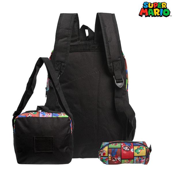 Imagem de Mochila Escolar Super Mario Bross Costa Kit Lancheira+Estojo