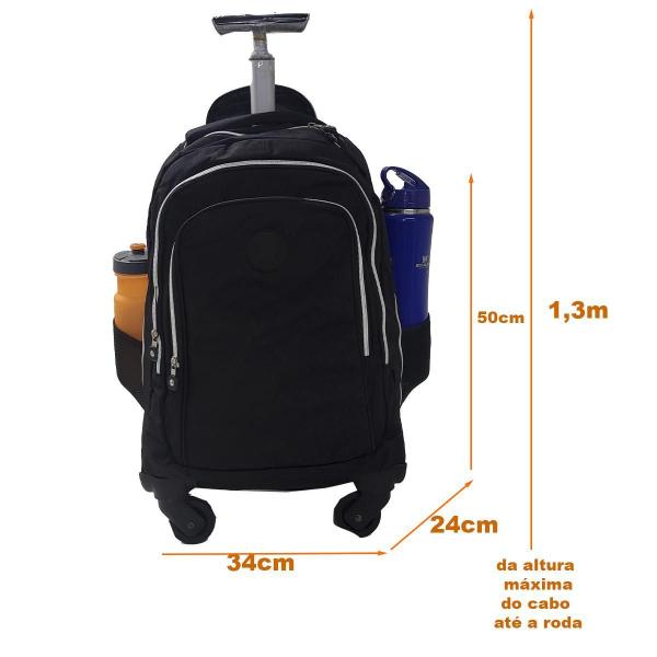 Imagem de Mochila Escolar Tactel Rodinhas 360 Top Model Notebook Tm39 53x35x21 cm