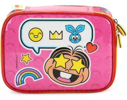 Imagem de Mochila Escolar Turma Da Mônica Emoji Costas Tam G + Estojo