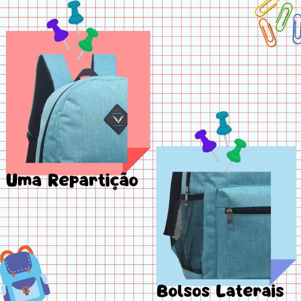 Imagem de Mochila Escolar Unissex Bolsa De Costas Reforçada 2 Ziper YEPP