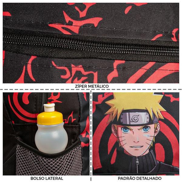 Imagem de Mochila Escolar Uzumaki Naruto Costas Kit Lancheira+Estojo