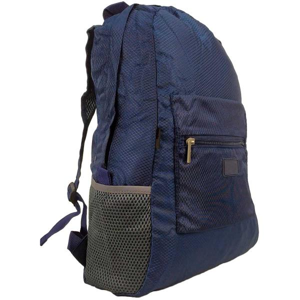 Imagem de Mochila Escolar Viagem Bolsa Academia Unissex Dobrável Azul Marinho CBRN17324