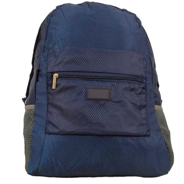 Imagem de Mochila Escolar Viagem Bolsa Academia Unissex Dobrável Azul Marinho CBRN17324