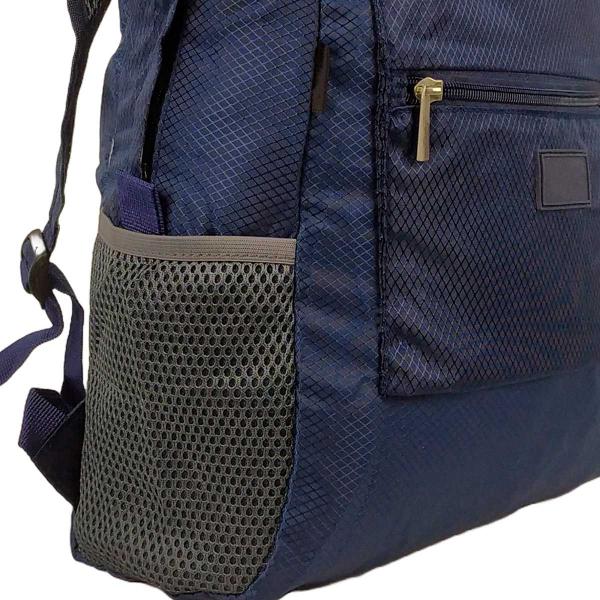 Imagem de Mochila Escolar Viagem Bolsa Academia Unissex Dobrável Azul Marinho CBRN17324