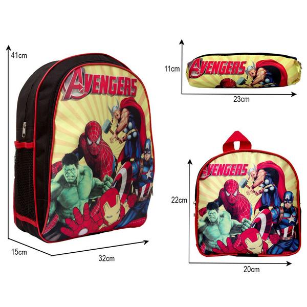 Imagem de Mochila Escolar Vingadores Marvel Meninos Lancheira+Estojo