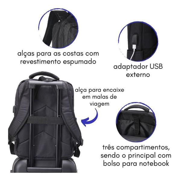 Imagem de Mochila Espaçosa E Confortável Para Notebook 15,6"