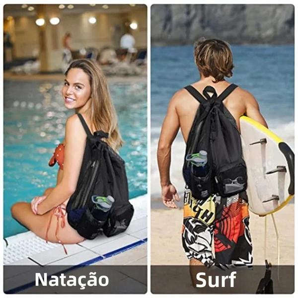 Imagem de Mochila Esportiva Unissex com Cordão - Ideal para Verão, Praia e Basquete