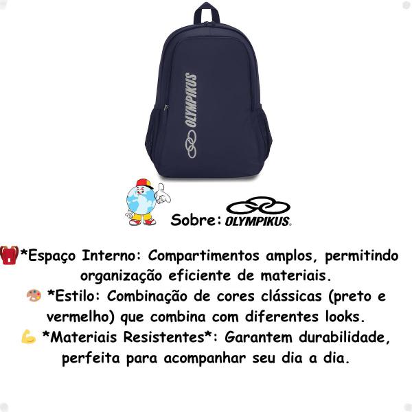 Imagem de Mochila Essencial Olympikus Unissex Elegante Marinho com Prata