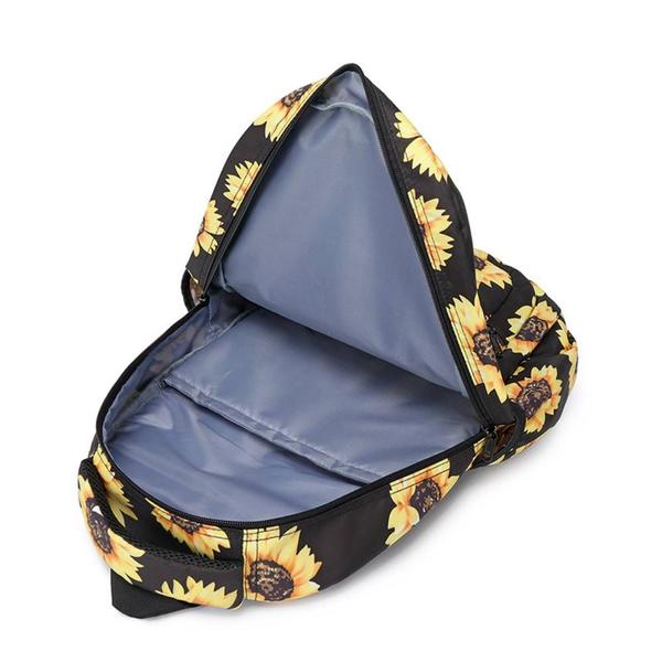 Imagem de Mochila Estudantil com Estampa de Girassol - Mochila de Oxford para Ar Livre