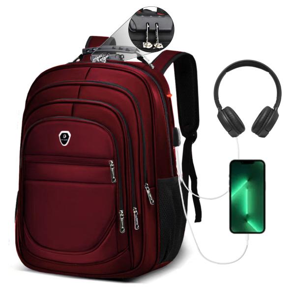 Mochila Executiva Bolsa Escolar Grande Faculdade Trabalho Saida Cabo Fone de Ouvido e USB - M3M Imagem de Mochila Executiva Bolsa Escolar Grande Faculdade Trabalho Saida Cabo Fone de Ouvido e USB