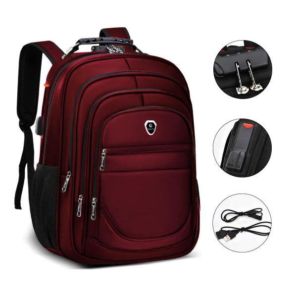 Mochila Executiva Bolsa Escolar Grande Faculdade Trabalho Saida Cabo Fone de Ouvido e USB - M3M Imagem de Mochila Executiva Bolsa Escolar Grande Faculdade Trabalho Saida Cabo Fone de Ouvido e USB