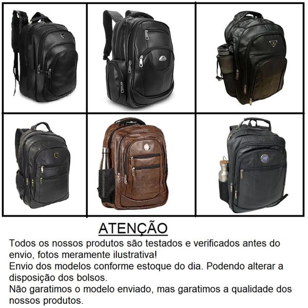 Imagem de Mochila Executiva Carrinho Rodinha Couro Notebook