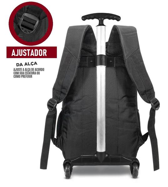 Imagem de Mochila Executiva Carrinho Rodinha Couro Notebook