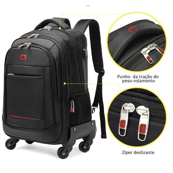 Imagem de Mochila Executiva com 4 Rodinhas 360º e Entrada USB