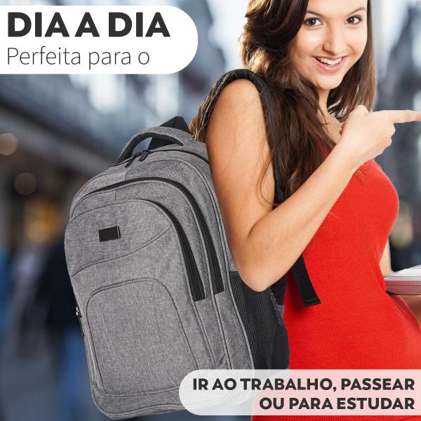 Imagem de Mochila Executiva Masculina Reforçada Notebook Moderna - Preto