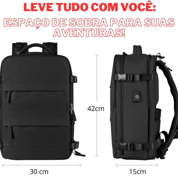 Imagem de Mochila Executiva Para Viagem Expansível Grande Resistente