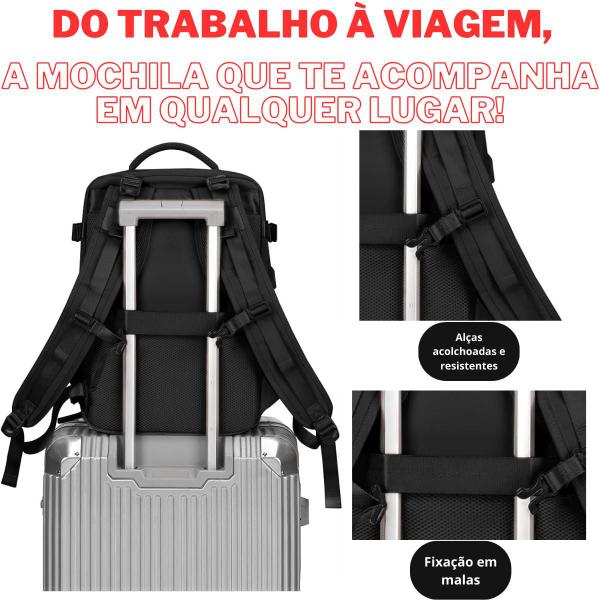 Imagem de Mochila Executiva Para Viagem Expansível Grande Resistente