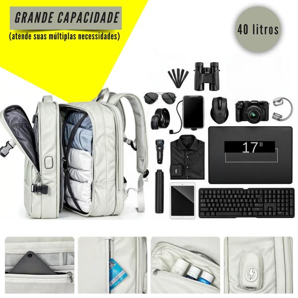 Imagem de Mochila Executiva Viagem Grande Notebook Feminina Masculina