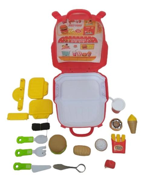 Imagem de Mochila Fast Food Delivery Brinquedo De Plástico Comidinha