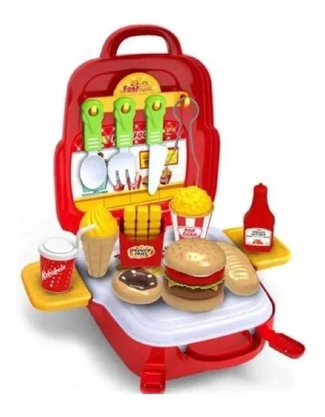 Imagem de Mochila Fast Food Delivery Brinquedo De Plástico Comidinha