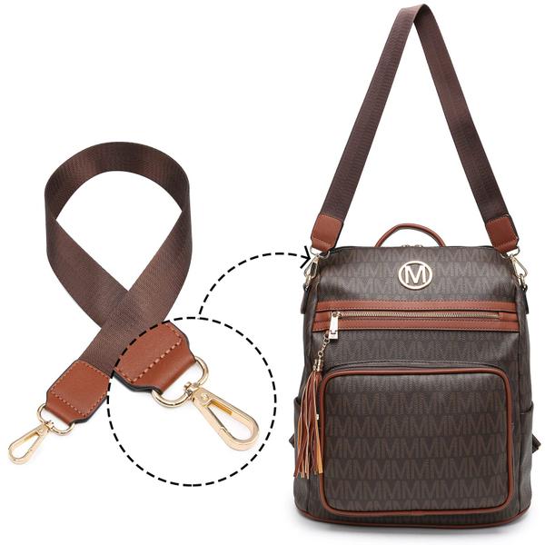 Imagem de Mochila Feminina Conversível MKP COLLECTION com Bolsa de Ombro de Viagem e Conjunto de Bolsa de Mão - 2 peças de Grande Tamanho com Franja