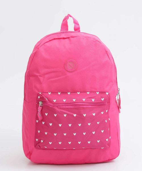 Mochila Feminina Costas Coração Bolso Frontal Escolar Clio Imagem de Mochila Feminina Costas Coração Bolso Frontal Escolar Clio