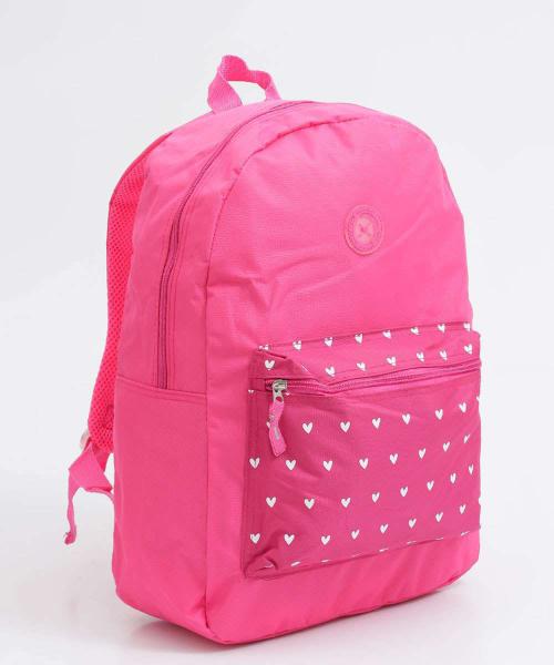 Mochila Feminina Costas Coração Bolso Frontal Escolar Clio Imagem de Mochila Feminina Costas Coração Bolso Frontal Escolar Clio