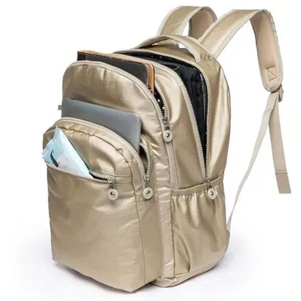 Mochila Feminina Dourada 20L para Notebook - Elegância e Funcionalidade para Trabalho e Estudos - Salles Tecnologia - Magalu Imagem de Mochila Feminina Dourada 20L para Notebook - Elegância e Funcionalidade para Trabalho e Estudos