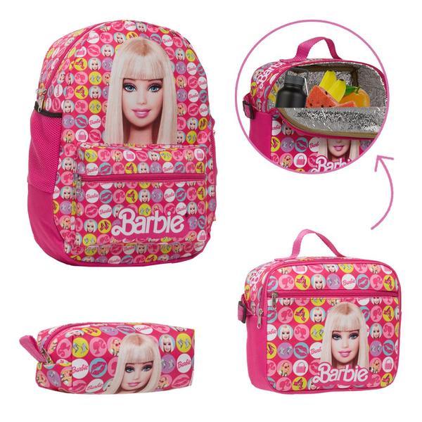 Imagem de Mochila Feminina Escolar Barbie + Lancheira Térmica + Estojo