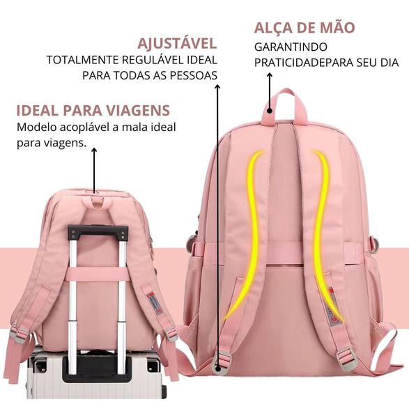 Imagem de Mochila Feminina Escolar Grande Capacidade Resistente Linda