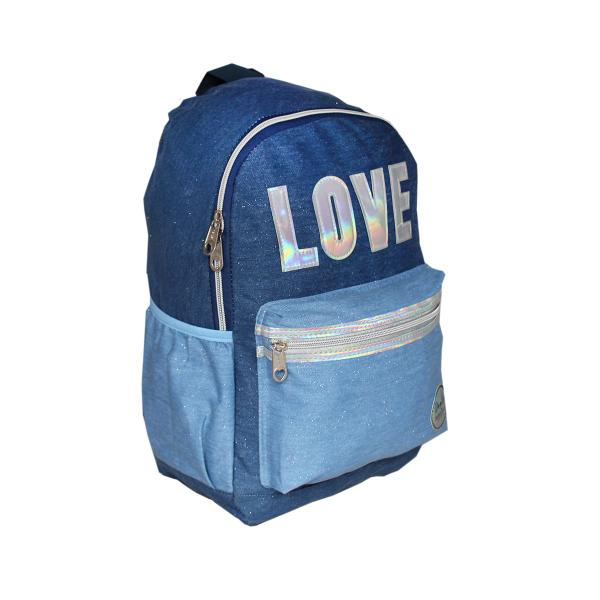 Imagem de Mochila Feminina Escolar Juvenil Love Holográfica Denlex