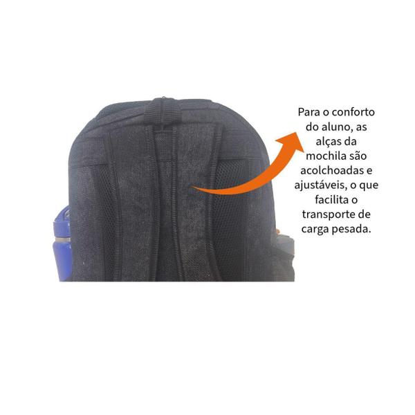 Imagem de Mochila Feminina Escolar Notebook 15 M4322 Preta Jeans