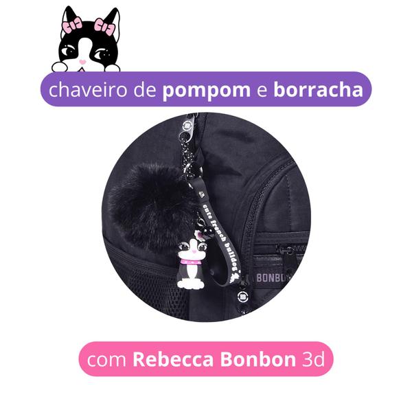 Imagem de Mochila Feminina Escolar Rebecca Bonbon Costas Preta Infantil Juvenil- Rb