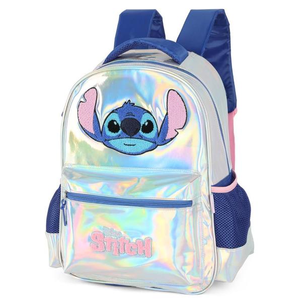 Imagem de Mochila Feminina Escolar Stitch, Prata - Luxcel