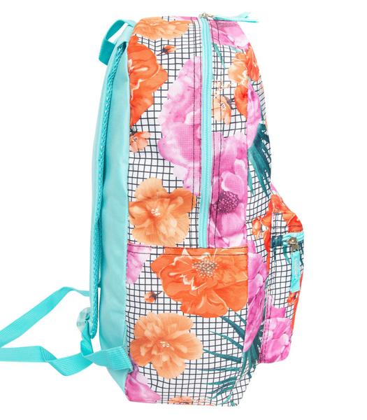 Imagem de Mochila Feminina Estampa Xadrez Com Floral Clio Verde