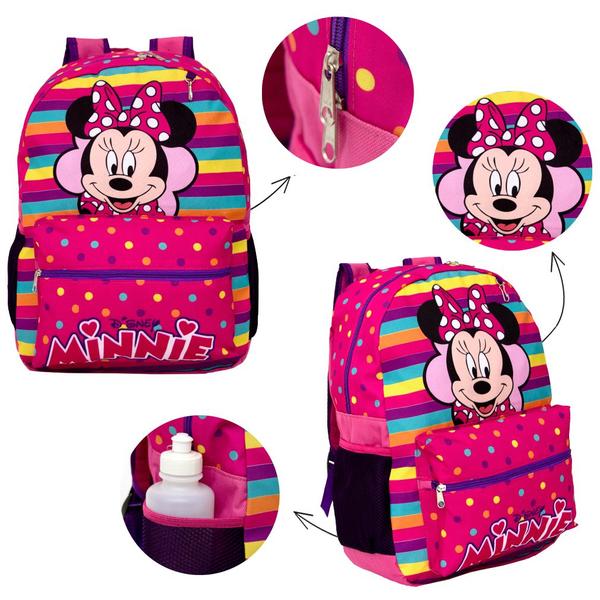 Imagem de Mochila Feminina Infantil Minnie de Costas Rosa Resistente