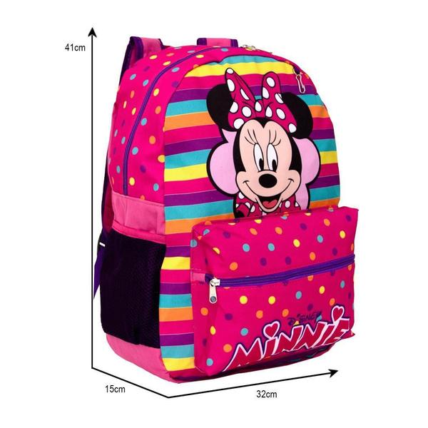 Imagem de Mochila Feminina Infantil Minnie De Costas Rosa Resistente