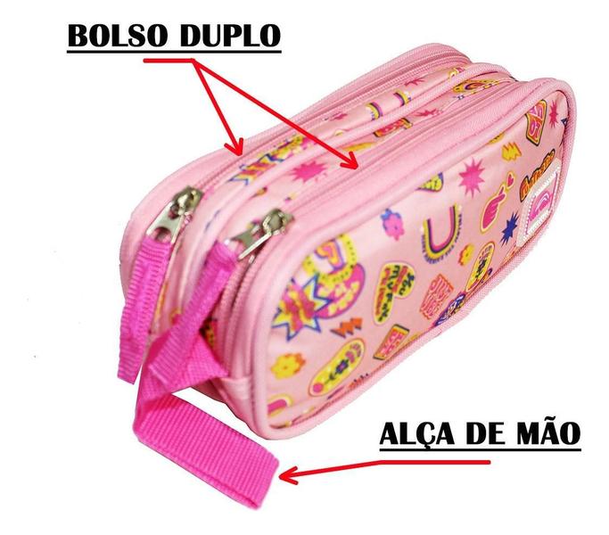 Imagem de Mochila feminina Love coração com rodinhas 43x30x17cm